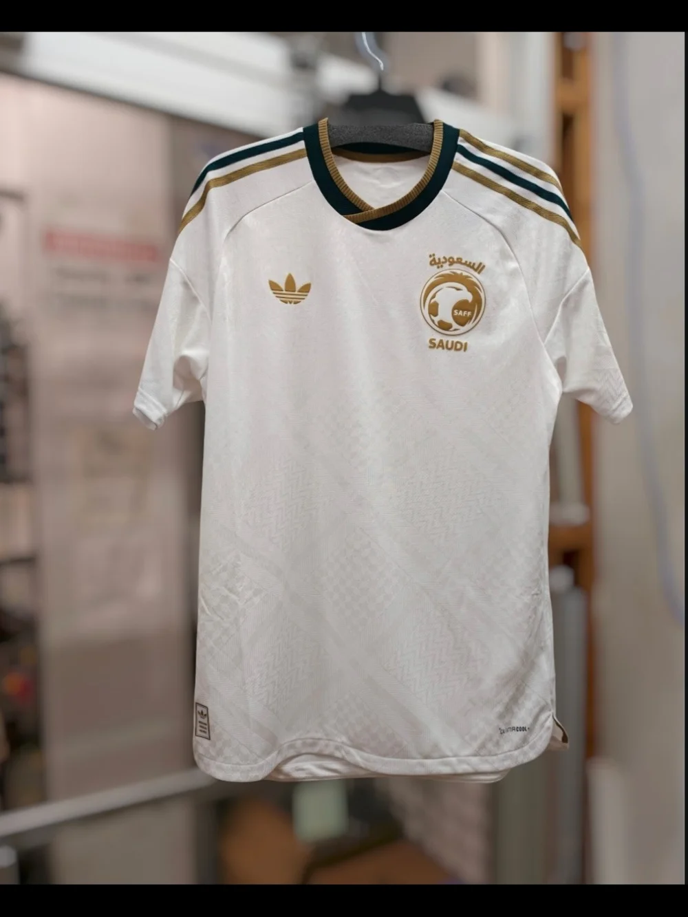 adidas Saudi National Team White and Gold Football Jersey